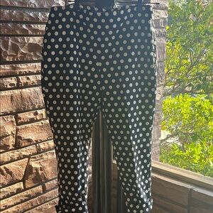 Talbots Black Pants with White Polka Dots